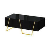 Modern Rectangular High Gloss Black MDF Coffee Table - Omega Lifestyles