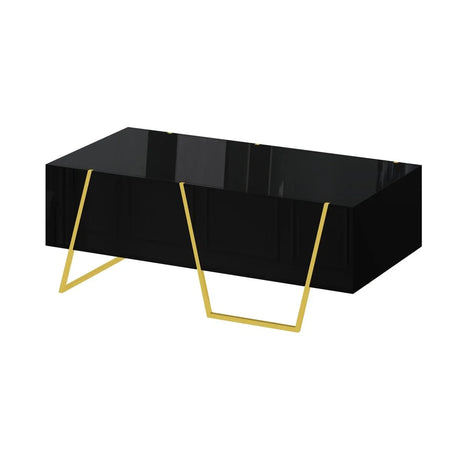 Modern Rectangular High Gloss Black MDF Coffee Table - Omega Lifestyles