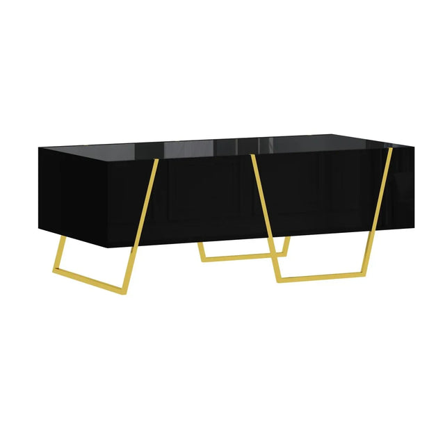 Modern Rectangular High Gloss Black MDF Coffee Table - Omega Lifestyles
