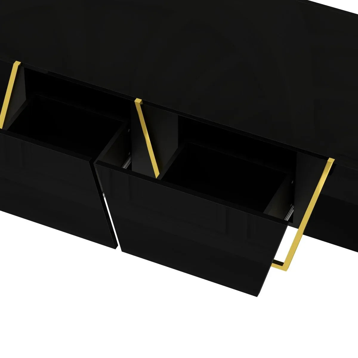 Modern Rectangular High Gloss Black MDF Coffee Table - Omega Lifestyles