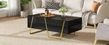 Modern Rectangular High Gloss Black MDF Coffee Table - Omega Lifestyles