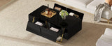Modern Rectangular High Gloss Black MDF Coffee Table - Omega Lifestyles