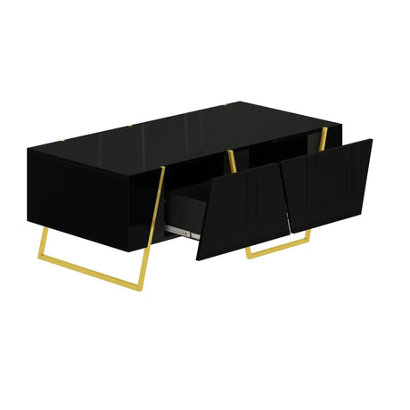 Modern Rectangular High Gloss Black MDF Coffee Table - Omega Lifestyles