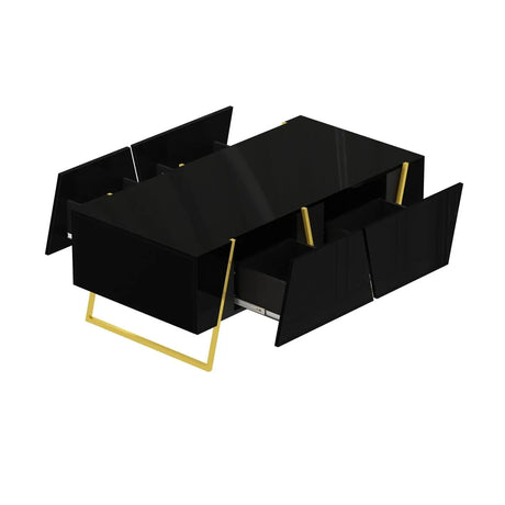 Modern Rectangular High Gloss Black MDF Coffee Table - Omega Lifestyles