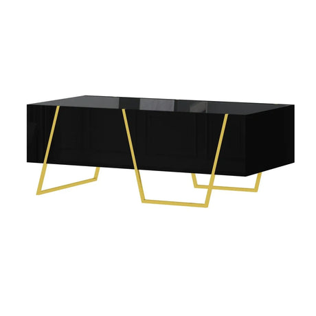 Modern Rectangular High Gloss Black MDF Coffee Table - Omega Lifestyles