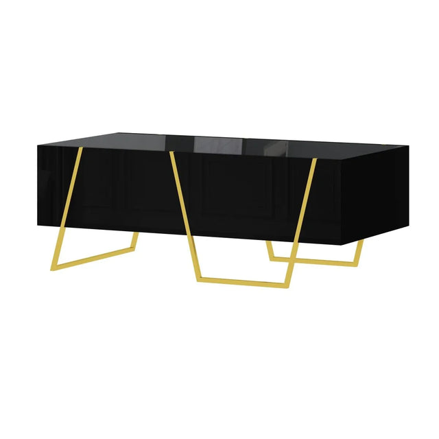 Modern Rectangular High Gloss Black MDF Coffee Table - Omega Lifestyles