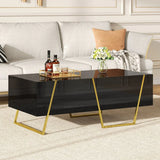 Modern Rectangular High Gloss Black MDF Coffee Table - Omega Lifestyles