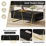 Modern Rectangular High Gloss Black MDF Coffee Table - Omega Lifestyles