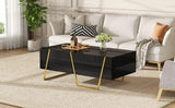 Modern Rectangular High Gloss Black MDF Coffee Table - Omega Lifestyles