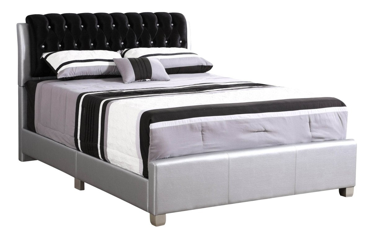Modern Silver PU Foam King Bed Frame - Restanew - Omega Lifestyles
