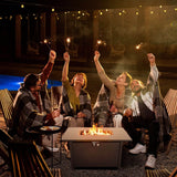 Modern Steel Outdoor Black Steel Fire Pit Table - Restanew - Omega Lifestyles
