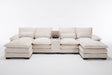 Modern U-Shaped Sectional Sofa With Console Cupholders USB Ports - Sleep Galleria