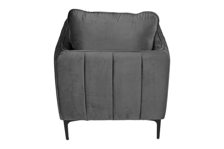 Modern Velvet Accent Chair With Vertical Channel Tufting - Omega Lifestyles