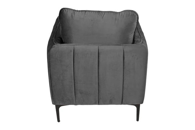 Modern Velvet Accent Chair With Vertical Channel Tufting - Omega Lifestyles