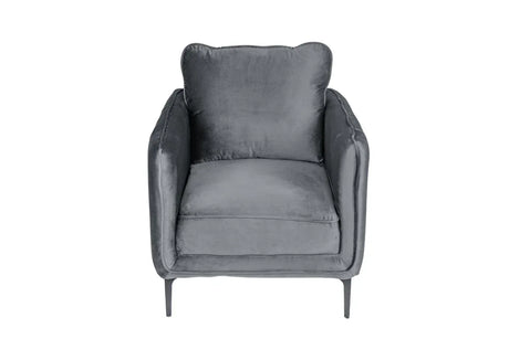 Modern Velvet Accent Chair With Vertical Channel Tufting - Omega Lifestyles