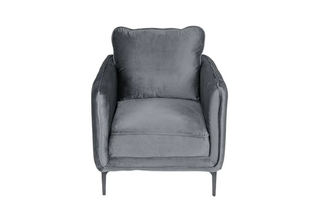 Modern Velvet Accent Chair With Vertical Channel Tufting - Omega Lifestyles