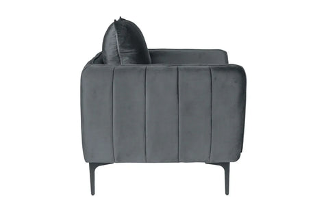 Modern Velvet Accent Chair With Vertical Channel Tufting - Omega Lifestyles