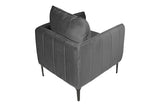 Modern Velvet Accent Chair With Vertical Channel Tufting - Omega Lifestyles