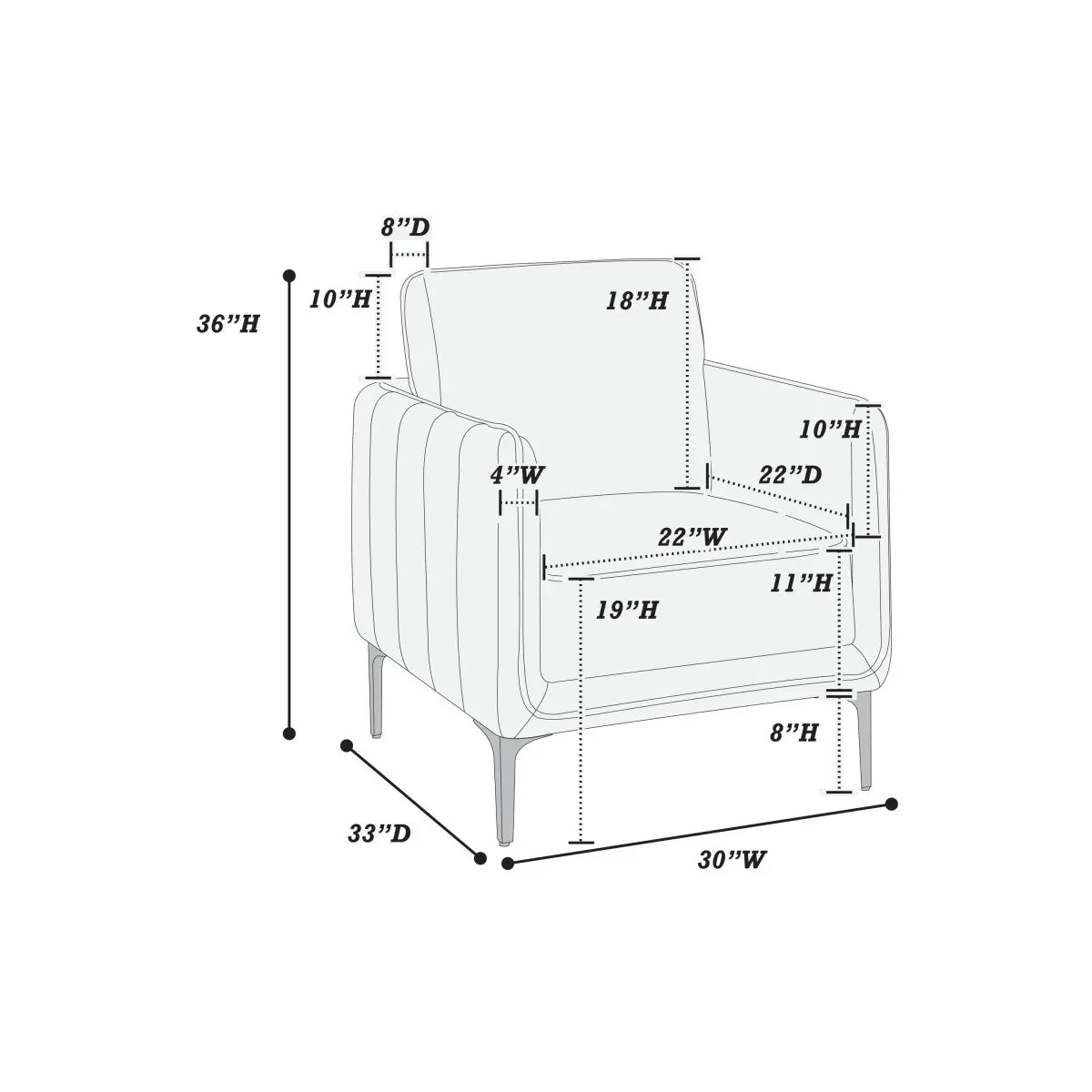 Modern Velvet Accent Chair With Vertical Channel Tufting - Omega Lifestyles