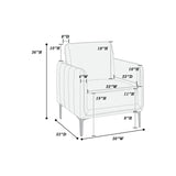 Modern Velvet Accent Chair With Vertical Channel Tufting - Omega Lifestyles