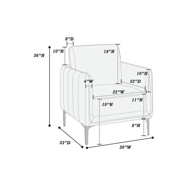Modern Velvet Accent Chair With Vertical Channel Tufting - Omega Lifestyles