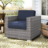 Modern Weather - Resistant Wicker Outdoor Club Chair With Cushions - Restanew - Omega Lifestyles