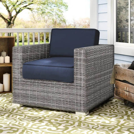 Modern Weather - Resistant Wicker Outdoor Club Chair With Cushions - Restanew - Omega Lifestyles