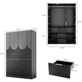 Modern Wooden Wardrobe Armoire With Drawers And Cabinets - Omega Lifestyles