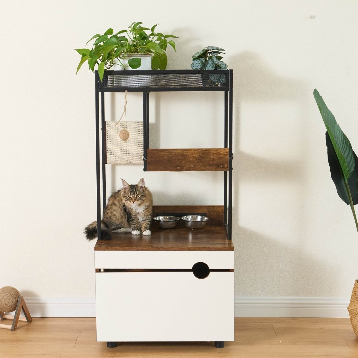 Multi - Functional Cat Furniture With Litter Box Enclosure - Restanew - Omega Lifestyles