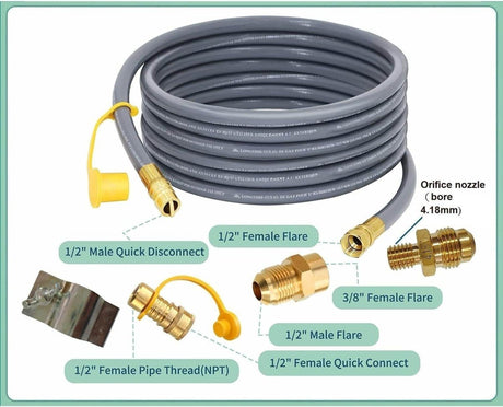 Natural Gas Conversion Kit With Quick Connect Hose - Restanew - Omega Lifestyles