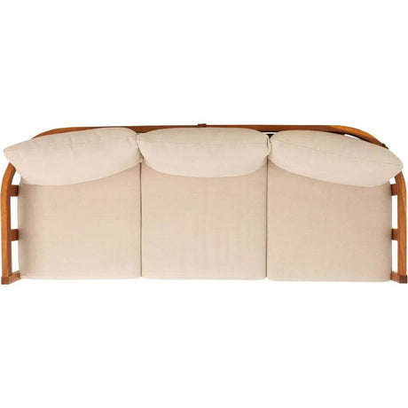 Natural Teak Wood Outdoor 3-Seater Sofa With Cushions - Omega Lifestyles