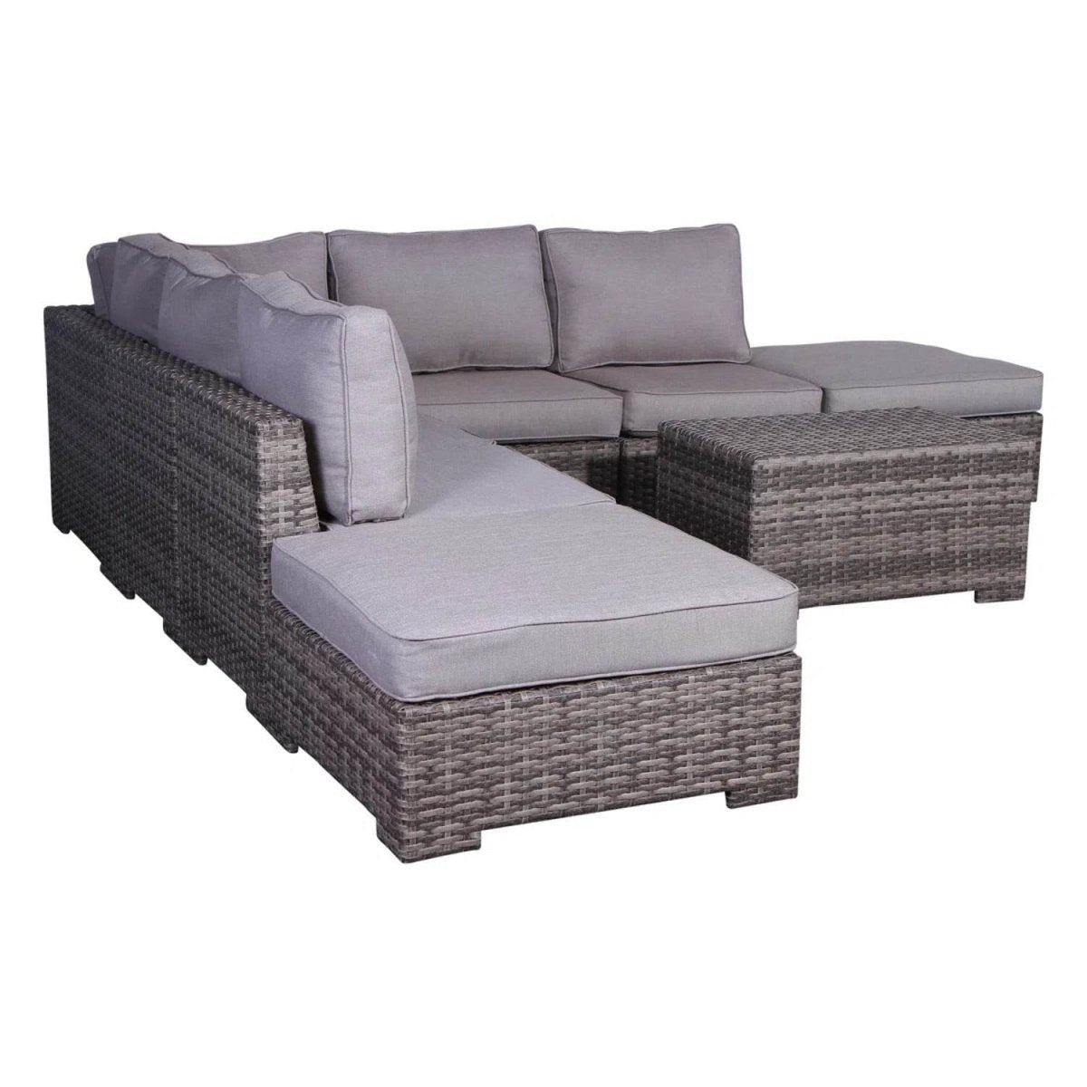Outdoor 6 - Piece Weather - Resistant Wicker Seating Set With Cushions - Restanew - Omega Lifestyles