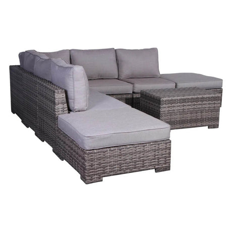 Outdoor 6 - Piece Weather - Resistant Wicker Seating Set With Cushions - Restanew - Omega Lifestyles