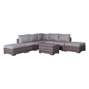 Outdoor 6-Piece Weather-Resistant Wicker Seating Set With Cushions - Omega Lifestyles