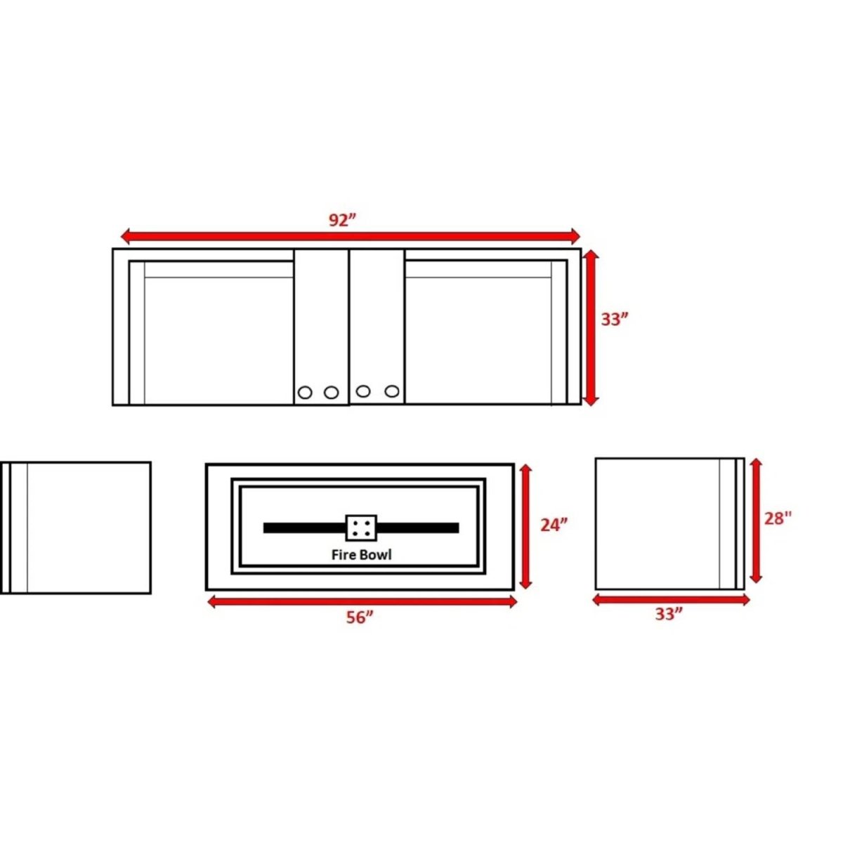 Outdoor 7 - Piece Wicker Sofa Set With Cushions Fire Pit - Restanew - Omega Lifestyles