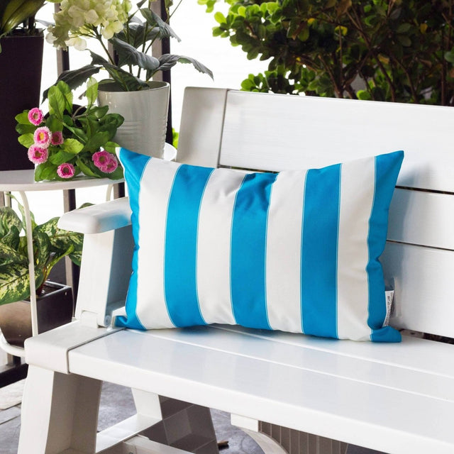 Outdoor Aqua Weather-Resistant Solarium Polyester Pillow 14x20 - Omega Lifestyles