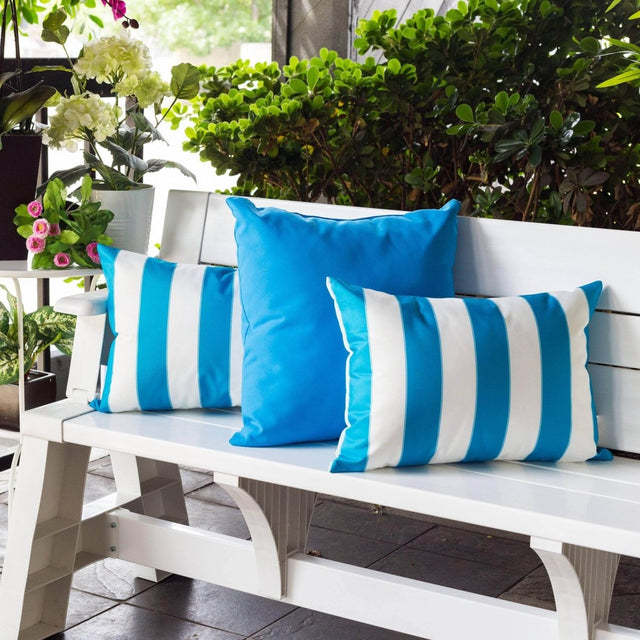 Outdoor Aqua Weather-Resistant Solarium Polyester Pillow 14x20 - Omega Lifestyles