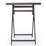 Outdoor Folding Rattan Wicker Patio Bar Table - Omega Lifestyles