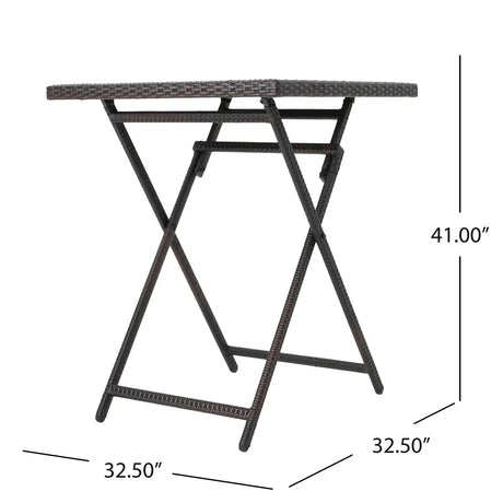 Outdoor Folding Rattan Wicker Patio Bar Table - Omega Lifestyles