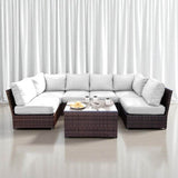 Outdoor Wicker Seating Set With Cushions and Coffee Table - Restanew - Omega Lifestyles