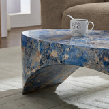 Oval Fiberglass Blue Modern Coffee Table - Omega Lifestyles