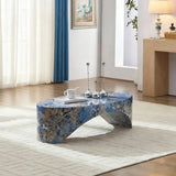 Oval Fiberglass Blue Modern Coffee Table - Omega Lifestyles
