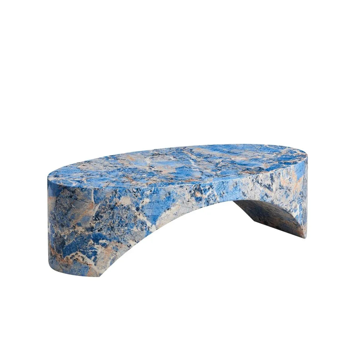 Oval Fiberglass Blue Modern Coffee Table - Omega Lifestyles