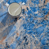 Oval Fiberglass Blue Modern Coffee Table - Omega Lifestyles