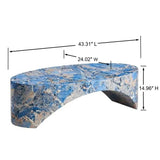 Oval Fiberglass Blue Modern Coffee Table - Omega Lifestyles