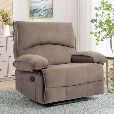 Oversized Soft Velvet Push - Back Recliner Chair With Massage Pillow - Restanew - Omega Lifestyles