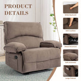 Oversized Soft Velvet Push - Back Recliner Chair With Massage Pillow - Restanew - Omega Lifestyles