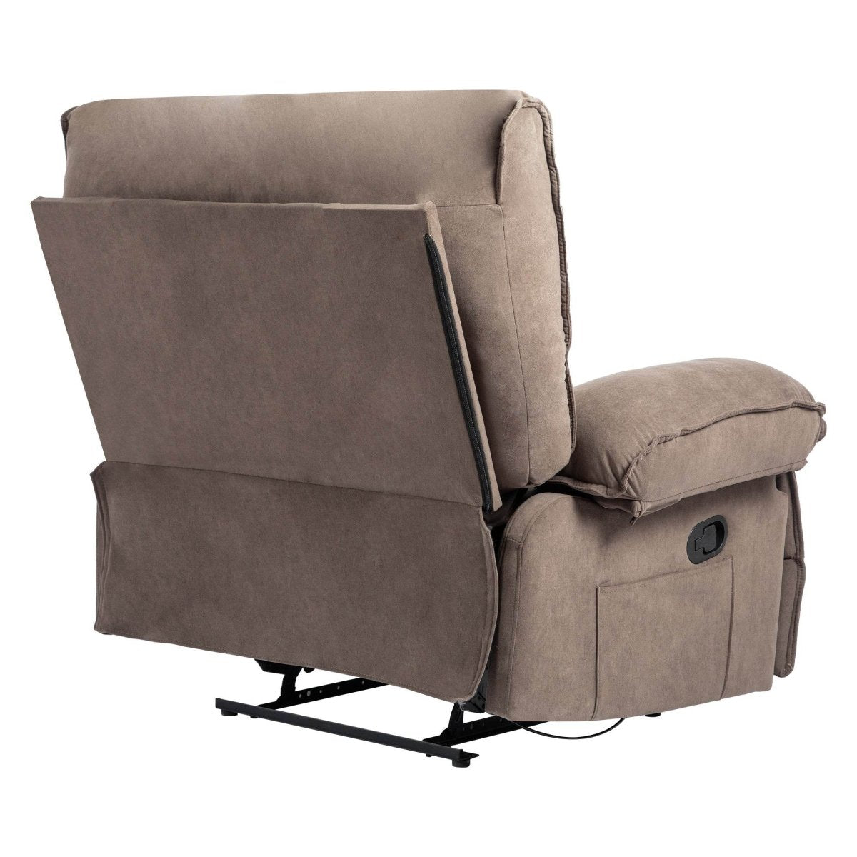 Oversized Soft Velvet Push - Back Recliner Chair With Massage Pillow - Restanew - Omega Lifestyles