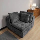 Plush Corduroy Modular Sectional Sofa With Chaise Lounge - Omega Lifestyles