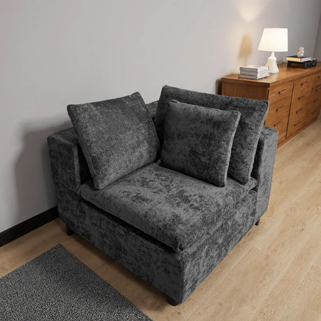 Plush Corduroy Modular Sectional Sofa With Chaise Lounge - Omega Lifestyles